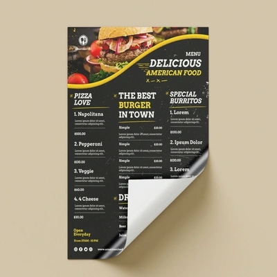  Disposable Menu