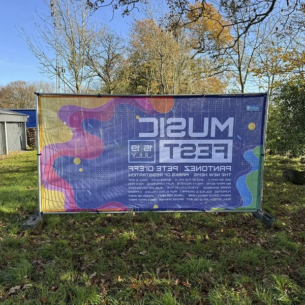 Heras Fencing Banners - AirMesh With Square Corners - Back
